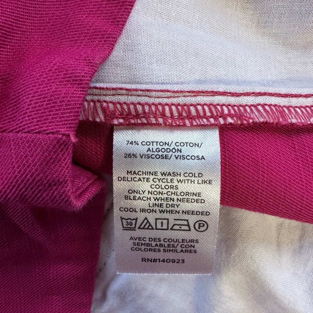LOFT Outlet Magenta Pink High-Waist Pleated Shorts Cotton Blend NWT 12 - Picture 6 of 7